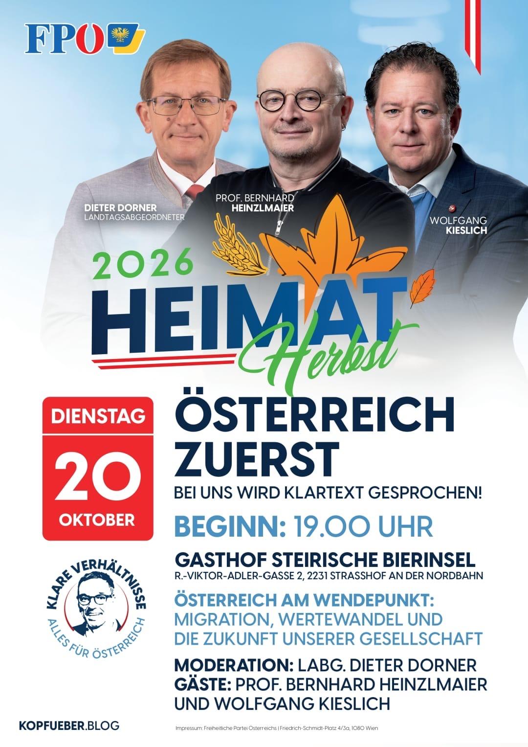 Prof. Bernhard Heinzlmaier und Wolfgang Kieslich kommen nach Strasshof!